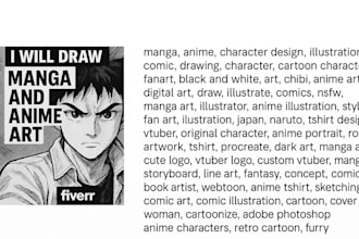 draw custom black and white manga and anime art in my unique style