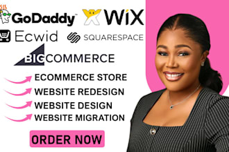 squarespace godaddy wix redesign carrd website shopify bigcommerce ecwid store