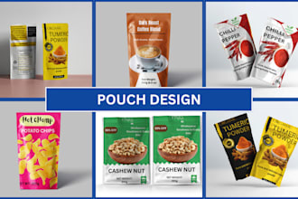 design pouch coffee bag product cosmetic packaging box food standup pouch design