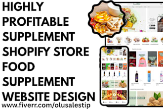 design food supplement shopify store supplement website with funnel based store