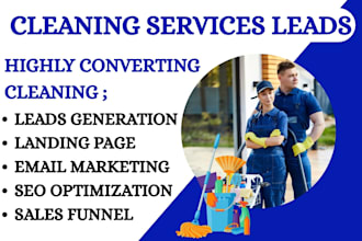 generate quality cleaning service leads via facebook, google ad and sales funnel