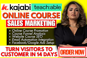 thinkific online course promotion, learnworlds teachable course sales funnel SEO