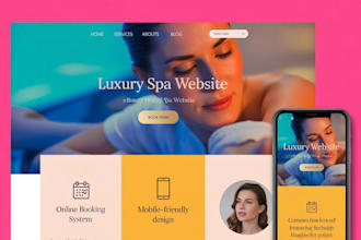 create a luxury beauty salon and spa massage website design with online booking