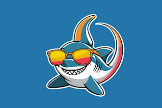 do creative shark mascot logo in 1 day