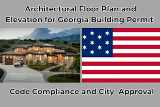 design architectural floor plan and elevation for georgia building permit