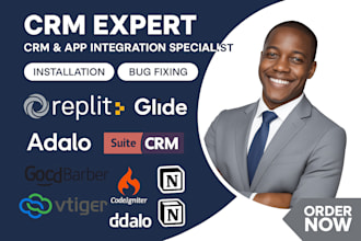 set up customize your vtiger CRM modules professionally with replit goodbarber