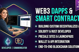 create token launchpad, smart contract developer, presale website, web3 dapps,