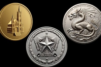 sculpt printable 3d coin model coin design, 3d pendant cnc church coin design
