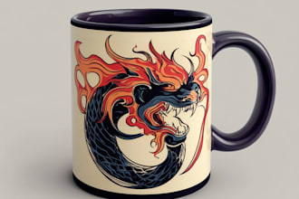 create a custom coffee mug design or coffee cup design