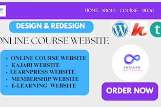 design online course website kijabi thinkific learnpress learnworlds website