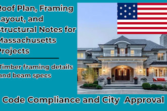 create roof plan framing layout and structural notes for massachusetts projects