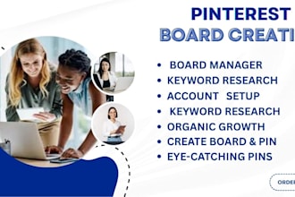 create pins and boards as a pinterest marketing manager