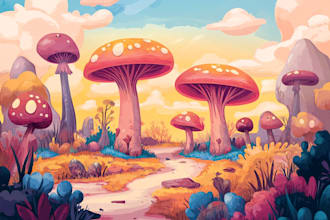 draw amazing environment concept art and fantasy landscape