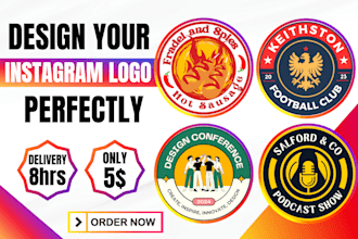 design a custom instagram logo luxury in 8h