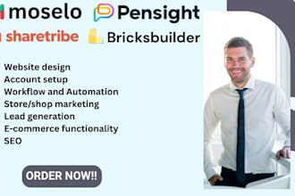 design and redesign your moselo, pensight, bricksbuilder, sharetribe store mark