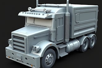 3d realistic car modeling, 3d truck modeling  3d printing in zbrush file editing