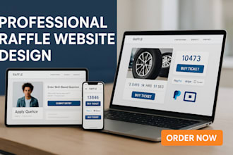 design raffle, sweepstakes and giveaways website design with countdown timers
