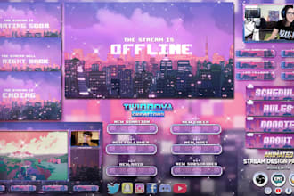 twitch stream twitch overlay kick animated stream overlay screens package panel