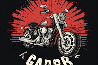 draw custom motorcycle garage logo illustration for tshirt