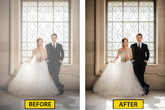 do wedding photo editing and color correction