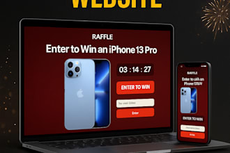 design stunning raffle, giveaway and  competition website for your business