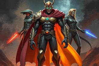 create scifi, fantasy, superhero character design
