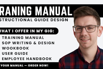 create training manual, employee handbook, sop onboarding guides, and wookbook
