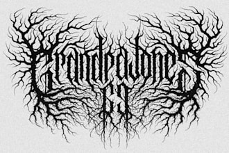 draw metal, brutal, death metal logo for your band, brand