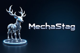 make a high quality robot deer mascot logo with unlimited revision