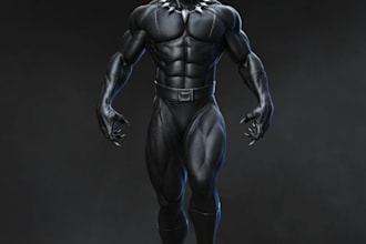 8k texture zbrush black panther base,gta v character,vrml file,daz3d model,uerig