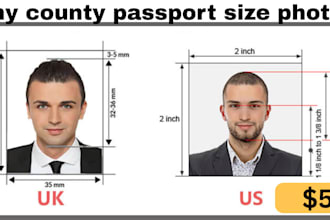 creat a perfect passport size photo, visa photo in 1 hour