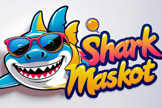 do creative shark mascot logo in 2 day