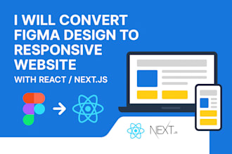 convert figma design to responsive website with react or nextjs