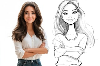 make a cartoon portrait caricature drawing from a photo