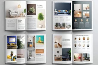 design home decor furniture magazine ad, product catalog lookbook for marketing