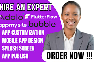 do app publish mobile app design on adalo flutterflow bubble io appmysite expert