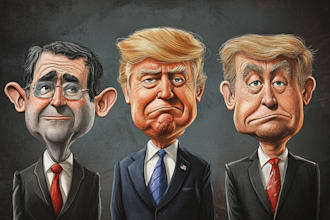 draw political caricature and cartoon for you