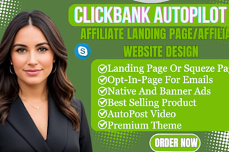 build automated clickbank affiliate marketing website for passive income