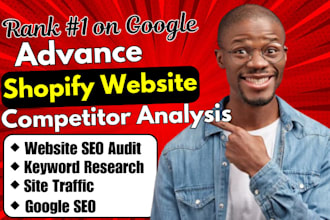 do advance shopify competitor analysis  keyword research website seo audit