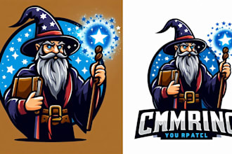 make an amazing wizard mascot logo design in 12 hours