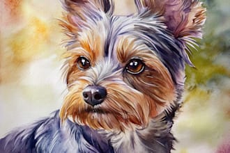 create a custom watercolor pet portrait or pet painting