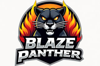 create an eye catching blaze the panther mascot logo with unlimited revisions