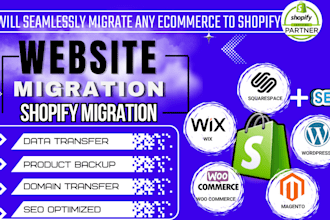 do website migration, wordpress, ebay, squarespace, weebly  or wix to shopify