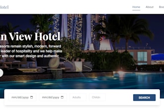 build hotel landing page and management system