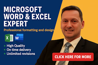 format edit and design microsoft word document and microsoft excel sheets