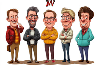 draw artistic cartoon caricatures