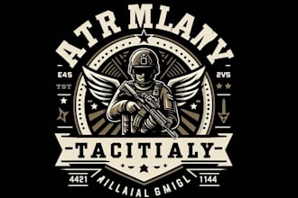 create retro eagle military tactical logo, badge, or emblem