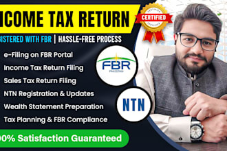 provide complete taxation services including ntn, sales tax, and income tax fili