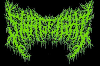 draw your custom brutal death metal logo in 24 hour