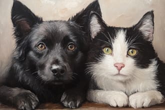 draw pet portrait, dog portrait, cat portrait oil painting